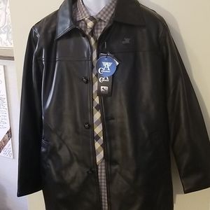 NWT Real-Looking Faux Leather Jacket size large